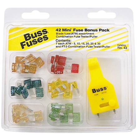 Eaton Bussmann NO-43 Atm Mini Fuse, 43PK 158557